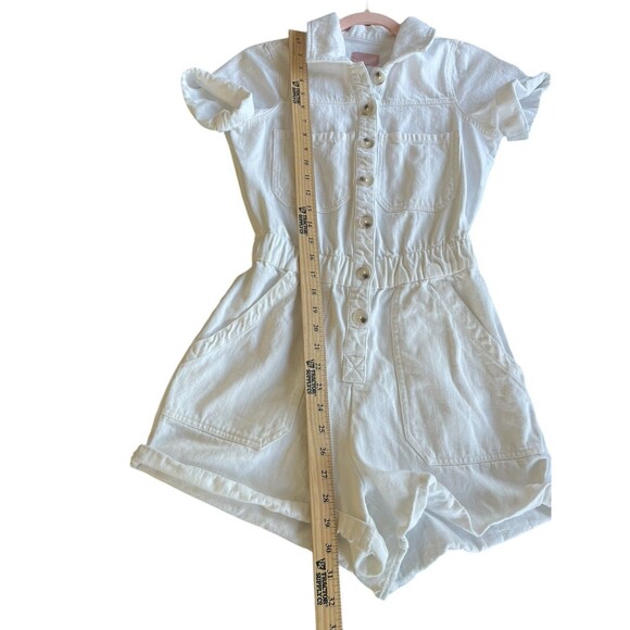 Show Me Your MuMu White Denim 100% Cotton Cannon Romper Size XS Extra Small - Picture 11 of 15